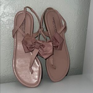 Christian Siriano Blush Bow Thong Sandals